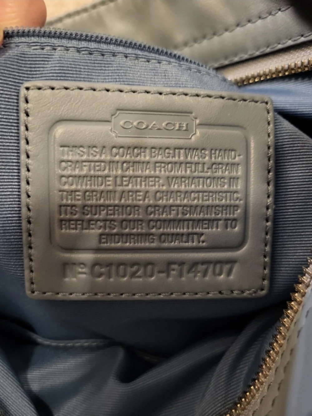 Coach Leather Shoulder Bag in Light Blue